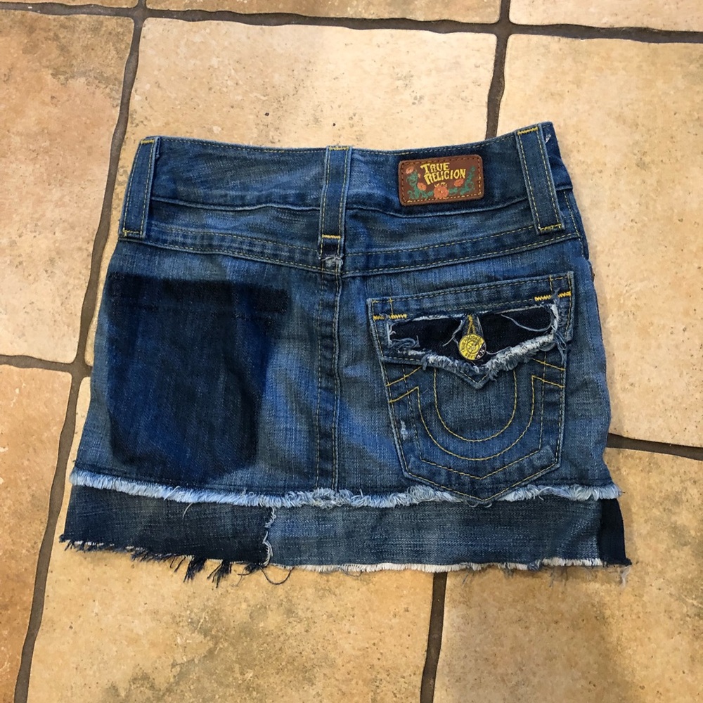 Denim true religion mini skirt